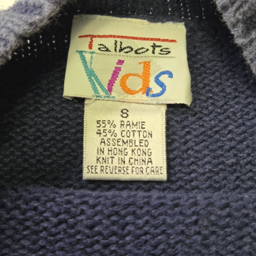 Talbots Kids Vtg Girls Size 8 Navy Floral Sweater Darling Sweet Dainty School - Picture 2 of 7
